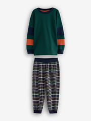 Green/Orange 2 Pack Long Sleeve Woven Check Pyjamas (3-16yrs) - Image 5 of 8