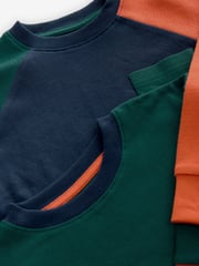 Green/Orange 2 Pack Long Sleeve Woven Check Pyjamas (3-16yrs) - Image 8 of 8