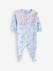 Blue Cath Kidston Floral Baby 100% Cotton Sleepsuits 3 Pack - Image 2 of 16