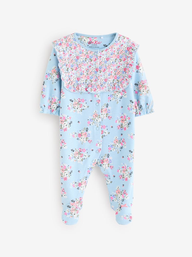 Blue Cath Kidston Floral Baby 100% Cotton Sleepsuits 3 Pack - Image 2 of 16