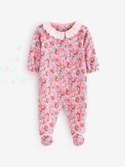 Blue Cath Kidston Floral Baby 100% Cotton Sleepsuits 3 Pack - Image 4 of 16