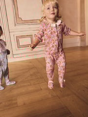 Blue Cath Kidston Floral Baby 100% Cotton Sleepsuits 3 Pack - Image 9 of 16