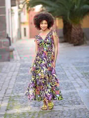 Joe Browns Multi Sleeveless Tropical Print Cotton Maxi Sundress - Image 1 of 7