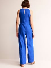 Boden Blue Carla 100% Linen Jumpsuit - Image 3 of 5