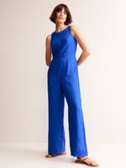 Boden Blue Carla 100% Linen Jumpsuit - Image 4 of 5