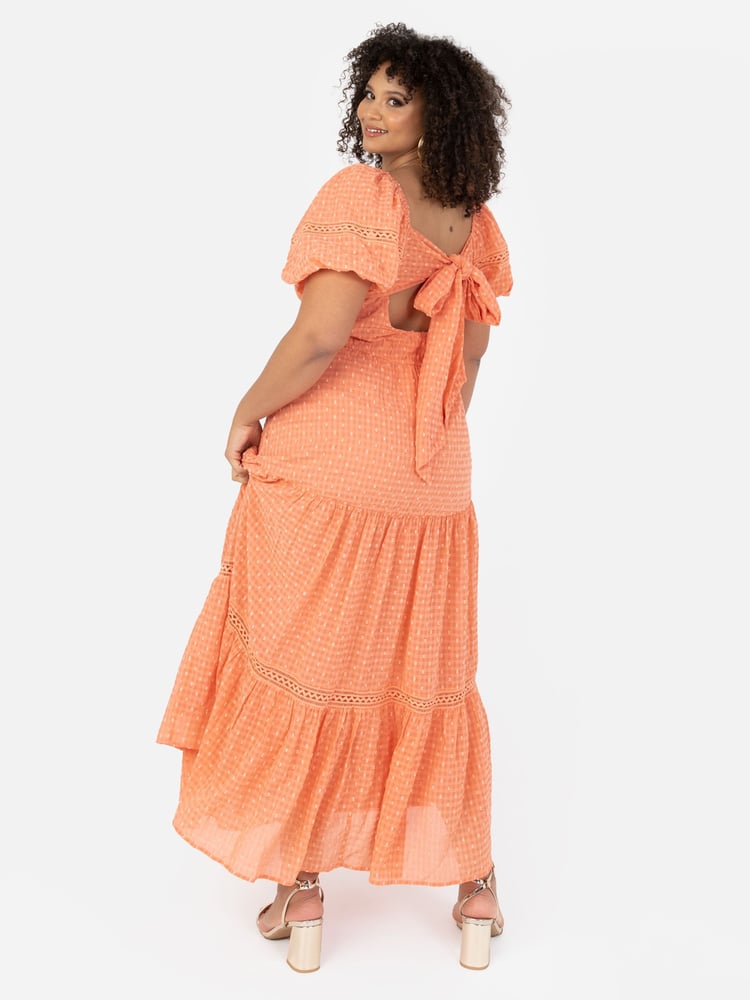 Shirring Front Tiered Midaxi Dress With Trim Detail - Image 2 of 6