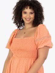 Shirring Front Tiered Midaxi Dress With Trim Detail - Image 4 of 6