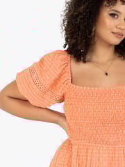 Shirring Front Tiered Midaxi Dress With Trim Detail - Image 6 of 6