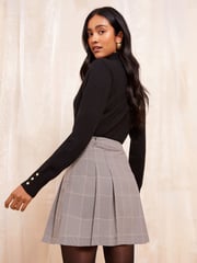 Friends Like These Grey Check Mini Skirt - Image 4 of 4