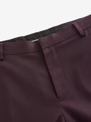 Burgundy Red Tailored Fit Tuxedo Suit Trousers - Image 6 of 8