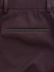 Burgundy Red Tailored Fit Tuxedo Suit Trousers - Image 7 of 8