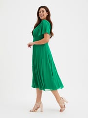 Scarlett & Jo Green Victoria Angel Sleeve Mesh Midi long Dress - Image 3 of 4