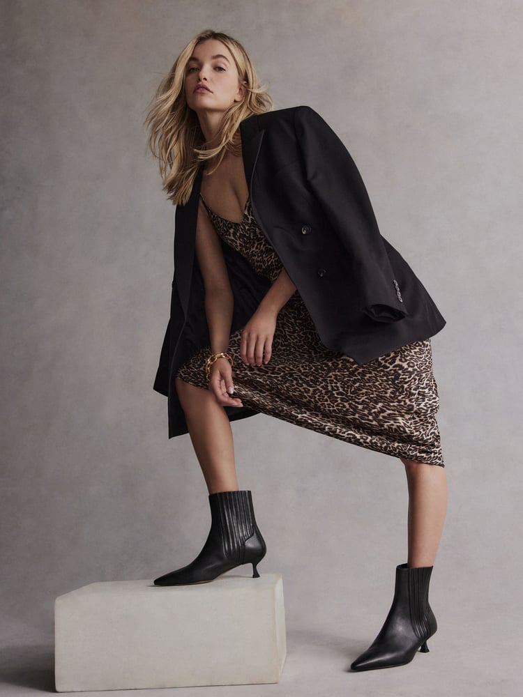 Black Tabitha Simmons Kitten Heel Elvina Leather Ankle Boots - Image 2 of 10