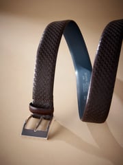 Dark Brown Geometric Signature Laser Engraved Belt - Image 3 of 4