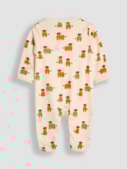 JoJo Maman Bébé Rust Cow Cotton Footed Animal Print Sleepsuits 3-Pack - Image 3 of 8