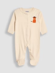 JoJo Maman Bébé Rust Cow Cotton Footed Animal Print Sleepsuits 3-Pack - Image 4 of 8