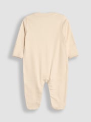 JoJo Maman Bébé Rust Cow Cotton Footed Animal Print Sleepsuits 3-Pack - Image 5 of 8