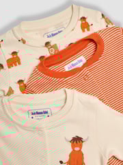 JoJo Maman Bébé Rust Cow Cotton Footed Animal Print Sleepsuits 3-Pack - Image 8 of 8