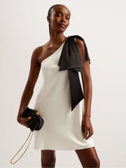 Ted Baker Cream Midori Ruched Mini Dress With Bow - Image 2 of 6