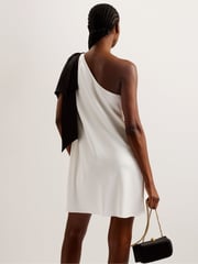 Ted Baker Cream Midori Ruched Mini Dress With Bow - Image 3 of 6