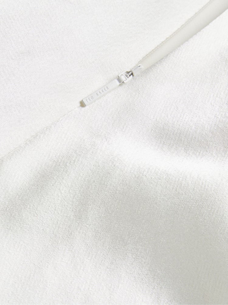 Ted Baker Cream Midori Ruched Mini Dress With Bow - Image 6 of 6