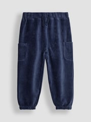JoJo Maman Bébé Navy Blue & Denim Blue 2-Pack Velour Pocket Joggers - Image 2 of 7