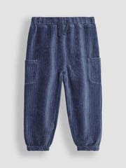 JoJo Maman Bébé Navy Blue & Denim Blue 2-Pack Velour Pocket Joggers - Image 4 of 7