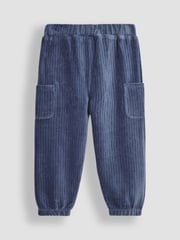 JoJo Maman Bébé Navy Blue & Denim Blue 2-Pack Velour Pocket Joggers - Image 5 of 7