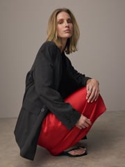 Red Satin Midi Skirt - Image 2 of 4
