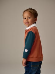 Green 100% Cotton Long Sleeve Rugby Polo Shirt (3mths-7yrs) - Image 4 of 8