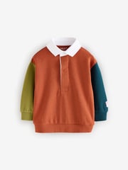 Green 100% Cotton Long Sleeve Rugby Polo Shirt (3mths-7yrs) - Image 5 of 8