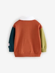 Green 100% Cotton Long Sleeve Rugby Polo Shirt (3mths-7yrs) - Image 6 of 8