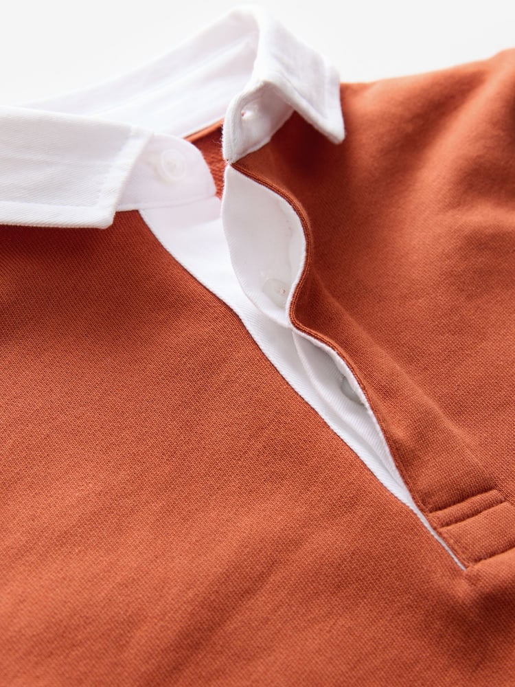 Green 100% Cotton Long Sleeve Rugby Polo Shirt (3mths-7yrs) - Image 8 of 8