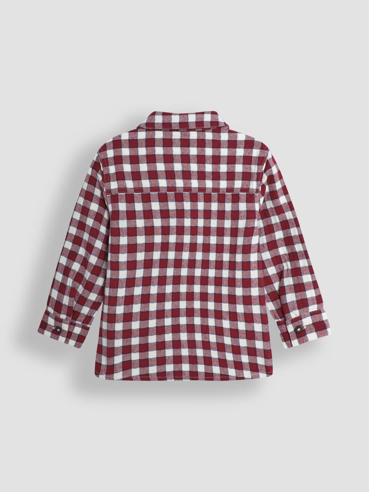 JoJo Maman Bébé Burgundy Gingham Shirt - Image 2 of 3