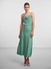 Y.A.S Green Satin Cowl Neck Slip Dress - Image 1 of 5