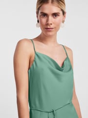 Y.A.S Green Satin Cowl Neck Slip Dress - Image 2 of 5
