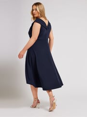 Yours Curve Blue London Tuxedo High Low Dress - Image 3 of 6