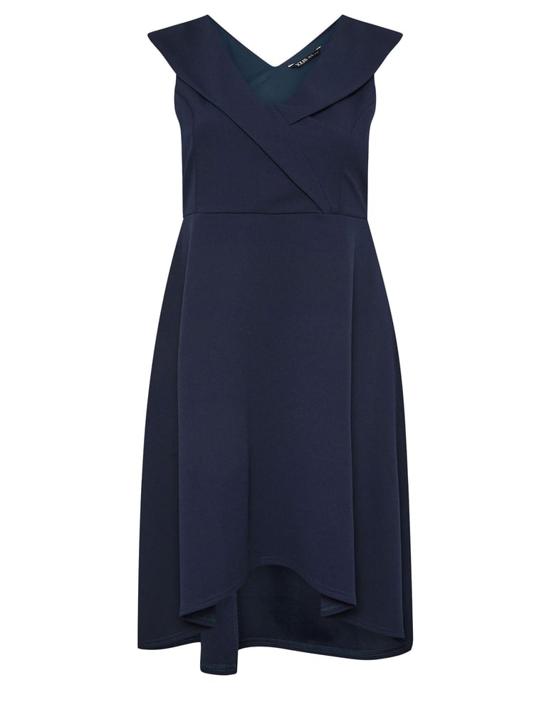 Yours Curve Blue London Tuxedo High Low Dress - Image 6 of 6