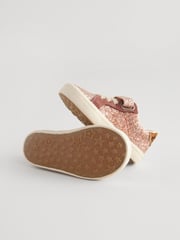 Rose Gold Glitter Wide Fit (G) Elastic Lace Trainers - Image 2 of 4