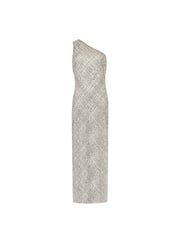 Ro&Zo Grey One Shoulder Beaded Dress - Image 8 of 9