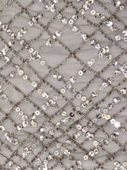 Ro&Zo Grey One Shoulder Beaded Dress - Image 9 of 9