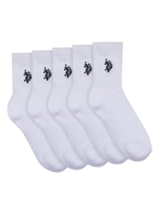 U.S. Polo Assn. White 100% Cotton Quarter Sports Socks 5 Pack - Image 1 of 2