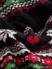 Black Christmas Patterned Button Up Knitted Cardigan - Image 6 of 6