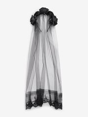 Black Halloween Rose Crown Veil Headband - Image 5 of 5
