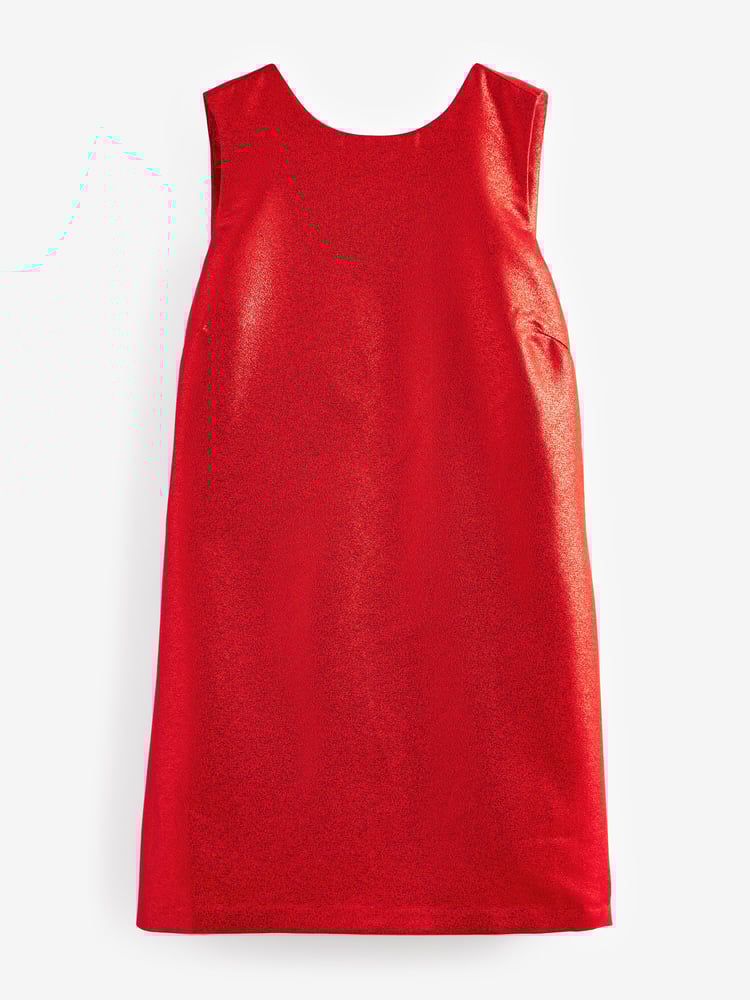 Scarlet Glitter Red Bow Back Glitter Mini Dress - Image 2 of 7