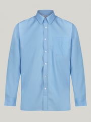 Trutex Blue Regular Fit Long Sleeve 2 Pack School Shirts - Image 2 of 7