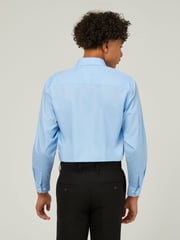 Trutex Blue Regular Fit Long Sleeve 2 Pack School Shirts - Image 5 of 7