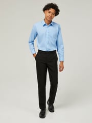 Trutex Blue Regular Fit Long Sleeve 2 Pack School Shirts - Image 6 of 7