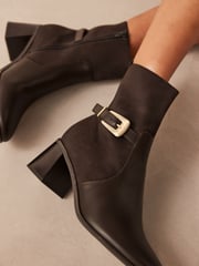 Chocolate Brown Forever Comfort® Buckle Ankle Boots - Image 3 of 8