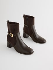 Chocolate Brown Forever Comfort® Buckle Ankle Boots - Image 4 of 8